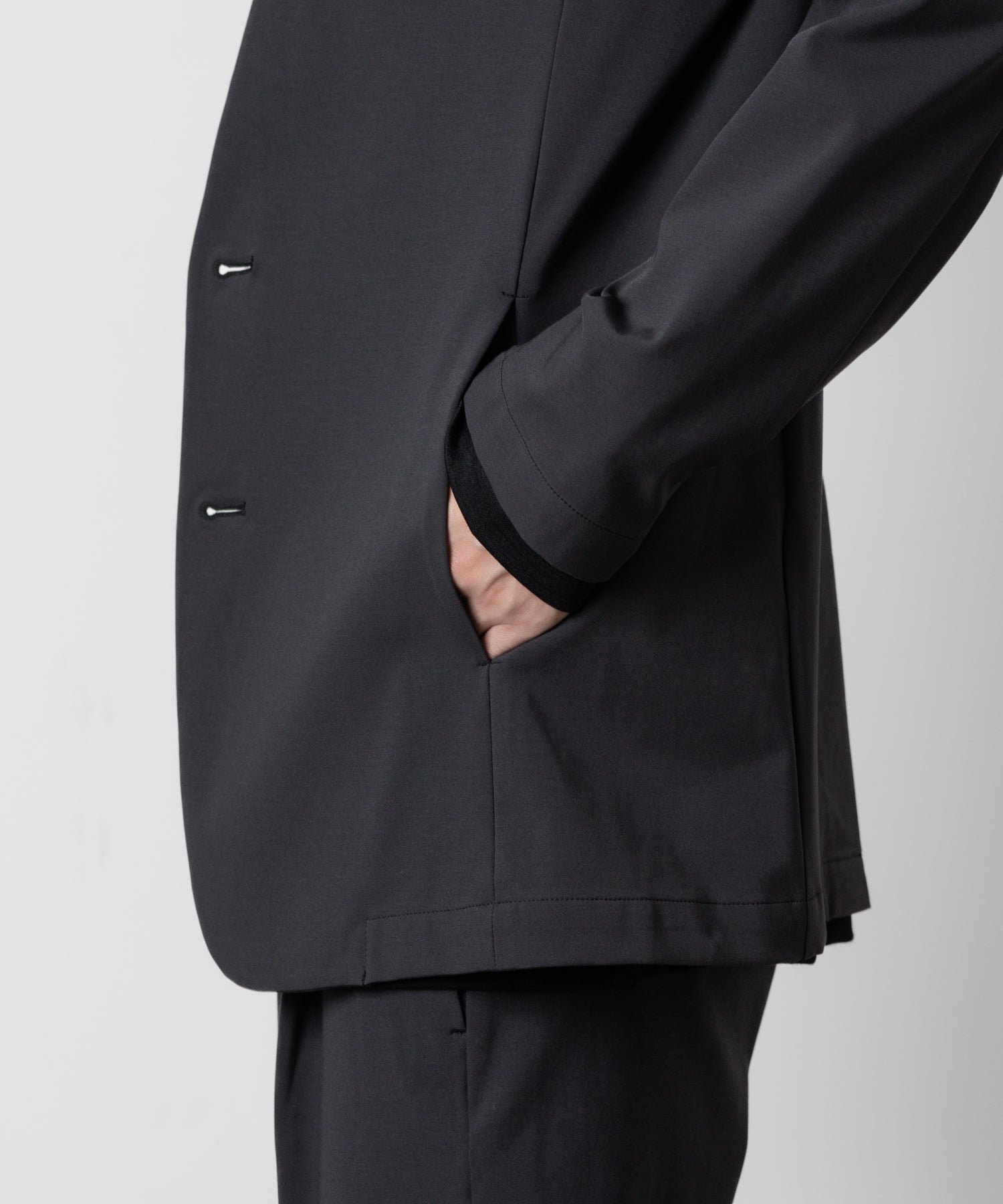 ATTACHMENT アタッチメントのNY/CO STRETCH JERSEY COLLARLESS JACKET - D.GRAY 公式通販サイトsession福岡セレクトショップ