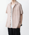 【 ATTACHMENT 】WO/PE STRIPE OPEN COLLAR S/S SHIRT - S.RED