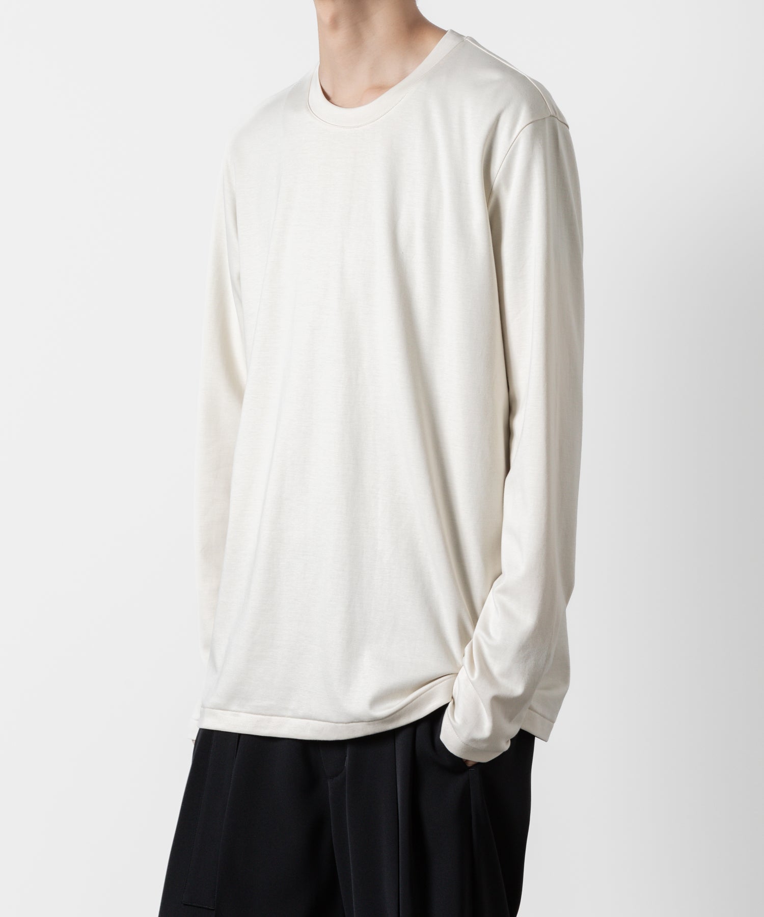 ATTACHMENT アタッチメントのCOTTON DOUBLE FACE SLIM FIT L/S TEE - OFF WHITE  公式通販サイトsession福岡セレクトショップ