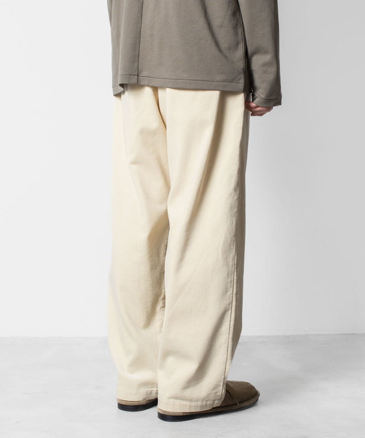 ATTACHMENT アタッチメントのFINX CO CORDUROY 1TUCK WIDE TROUSERS - OFF WHITEの公式通販サイトsession福岡セレクトショップ
