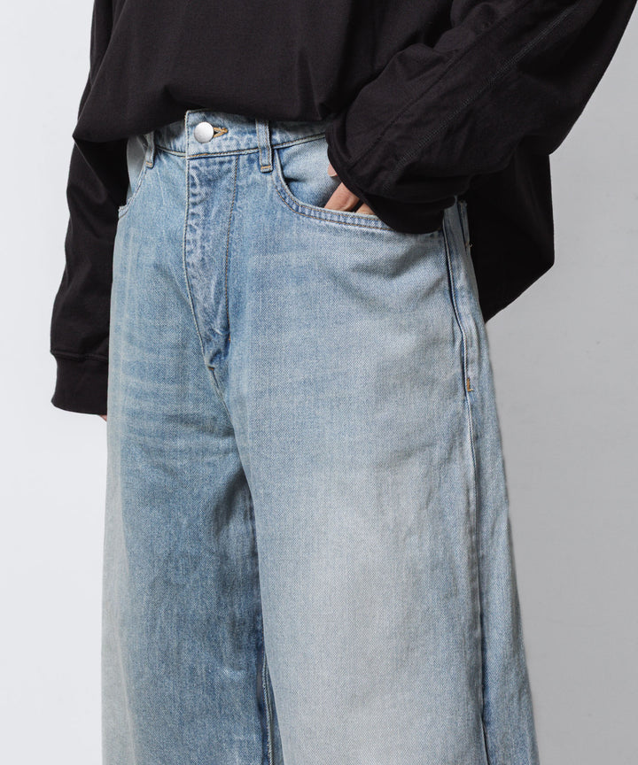 VEIN ヴェインの11OZ DENIM CUT OFF BAGGY TROUSERS - L.NAVYの公式通販サイトsession福岡セレクトショップ