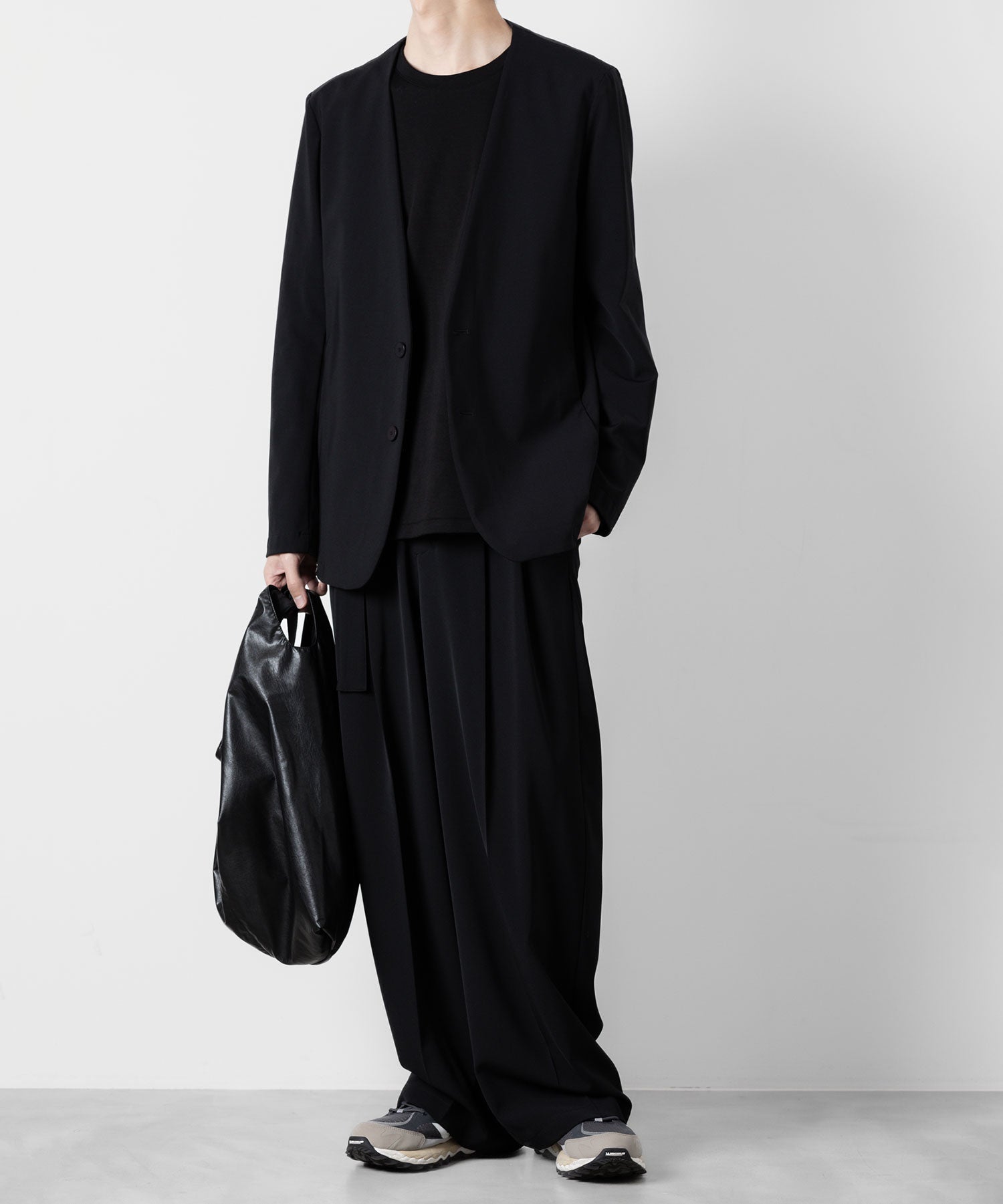 ATTACHMENT アタッチメントのNY/CO STRETCH JERSEY COLLARLESS JACKET - BLACK 公式通販サイトsession福岡セレクトショップ