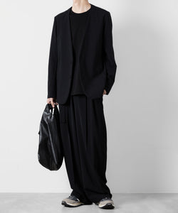 ATTACHMENT アタッチメントのNY/CO STRETCH JERSEY COLLARLESS JACKET - BLACK 公式通販サイトsession福岡セレクトショップ