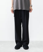 画像をギャラリービューアに読み込む, ATTACHMENT アタッチメントのPE STRETCH DOUBLE CLOTH BELTED STRAIGHT TROUSERS - BLACKの公式通販サイトsession福岡セレクトショップ
