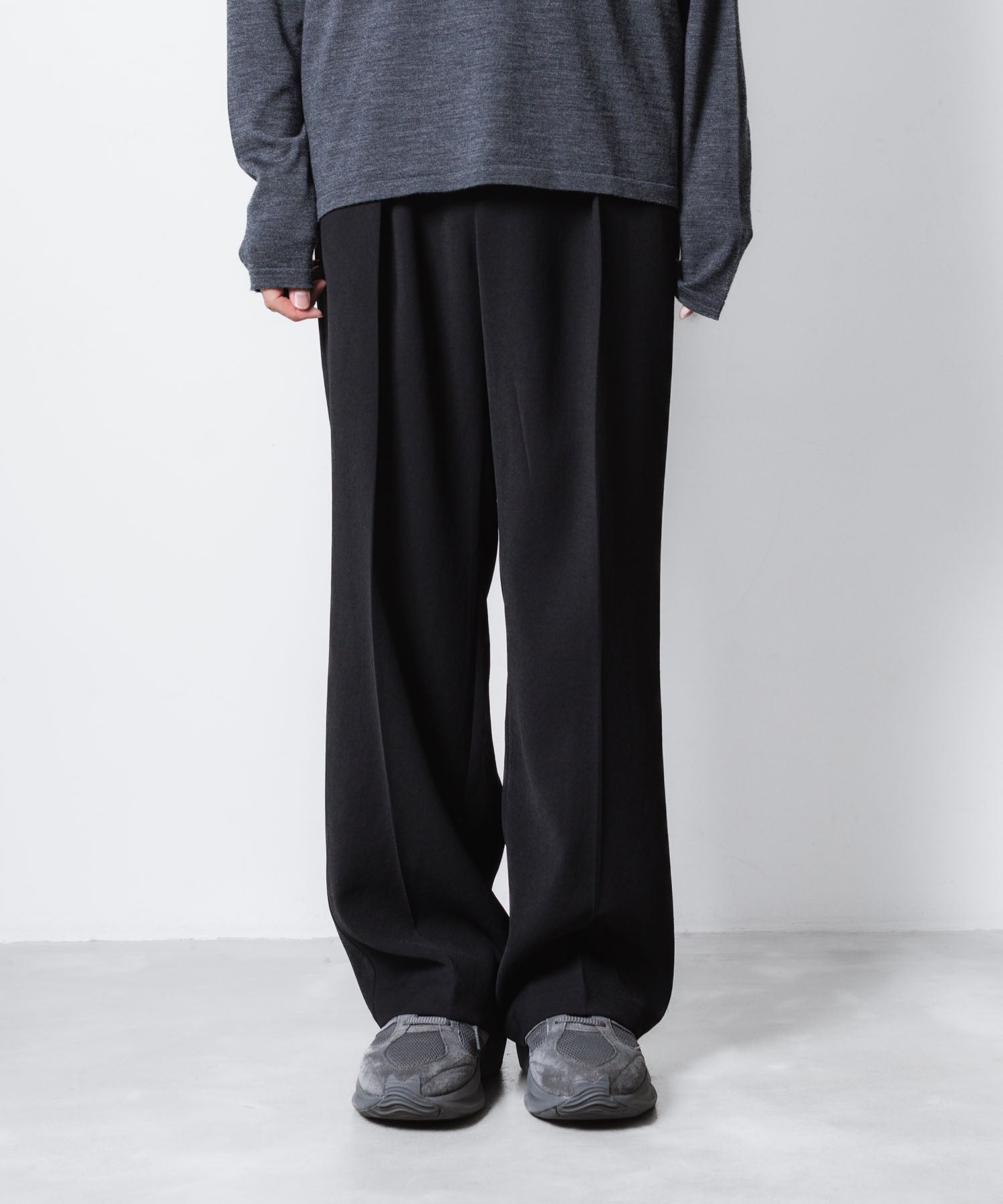 VEIN ヴェインのPE KERSEY 1TUCK TROUSERS - BLACKの公式通販サイトsession福岡セレクトショップ