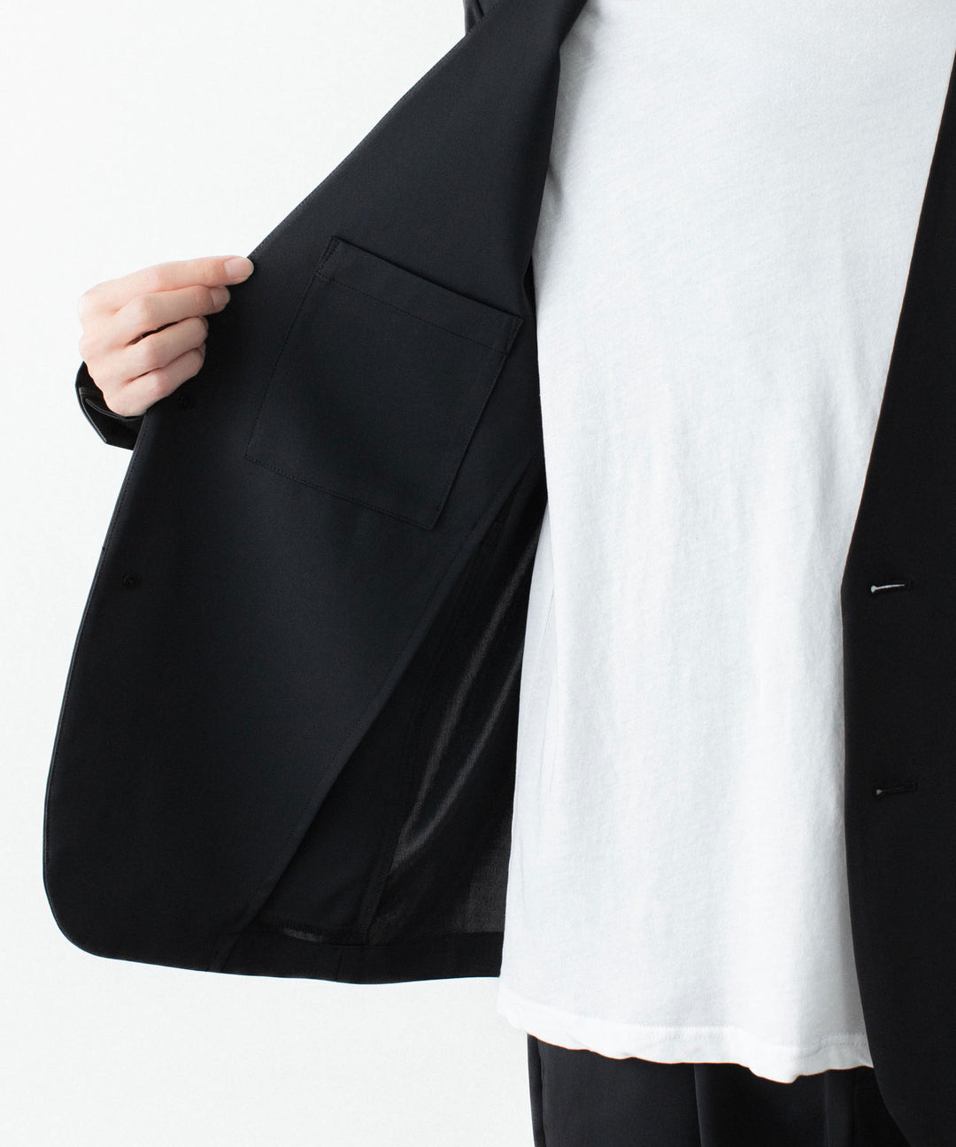 ATTACHMENT / EXCLUSIVE ITEMアタッチメントのLUCA MATTE TWIST COLLARLESS JKT - BLACKの公式通販サイトsession福岡セレクトショップ