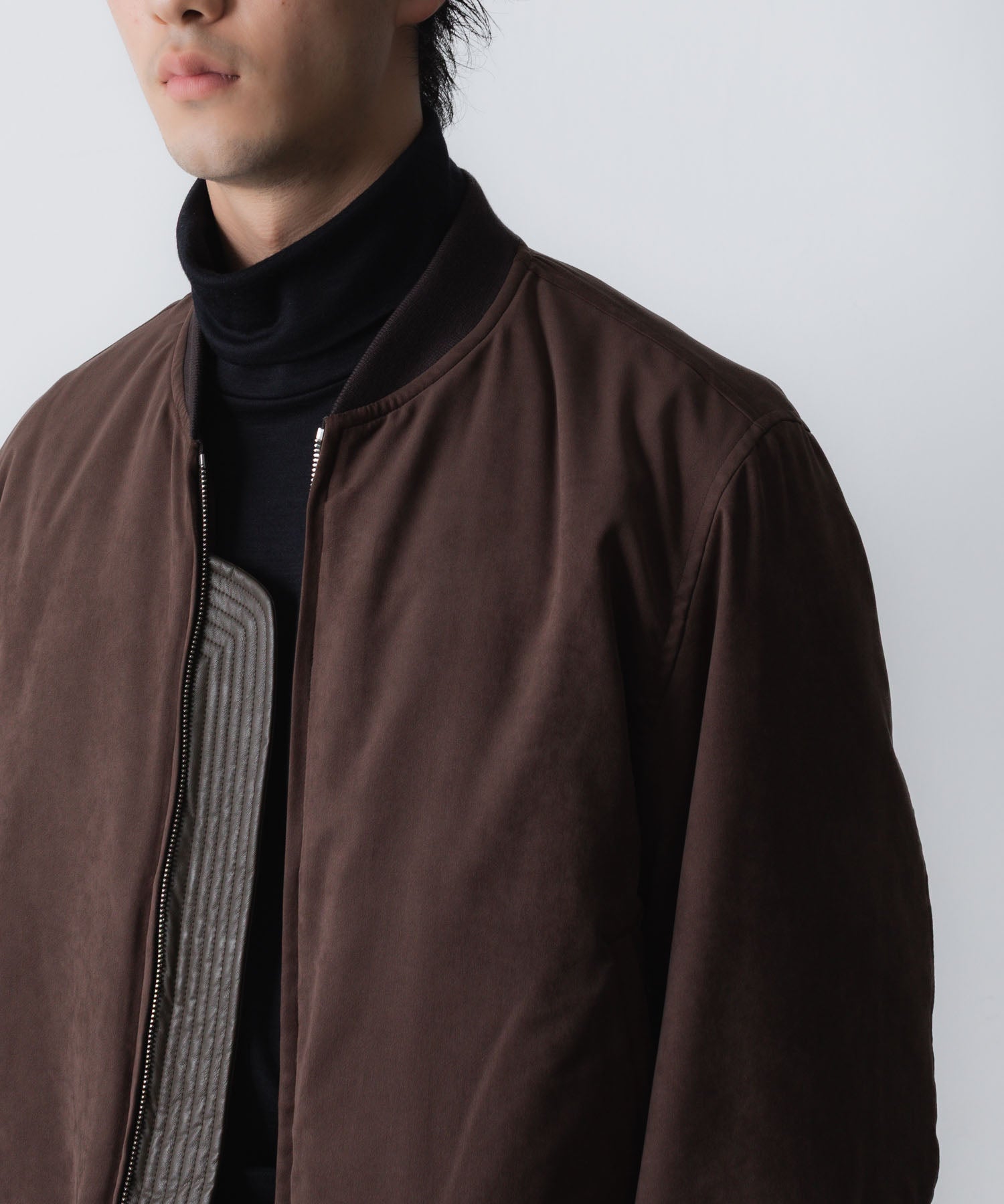 VEIN ヴェインのSYNTHETIC SUEDE LEATHER BOMBER JKT - BROWNの公式通販サイトsession福岡セレクトショップ