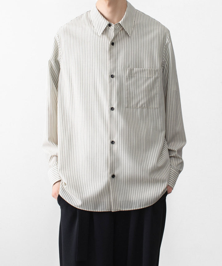 ATTACHMENT アタッチメントのWO/PE STRIPE L/S SHIRT - S.GRAYの公式通販サイトsession福岡セレクトショップ