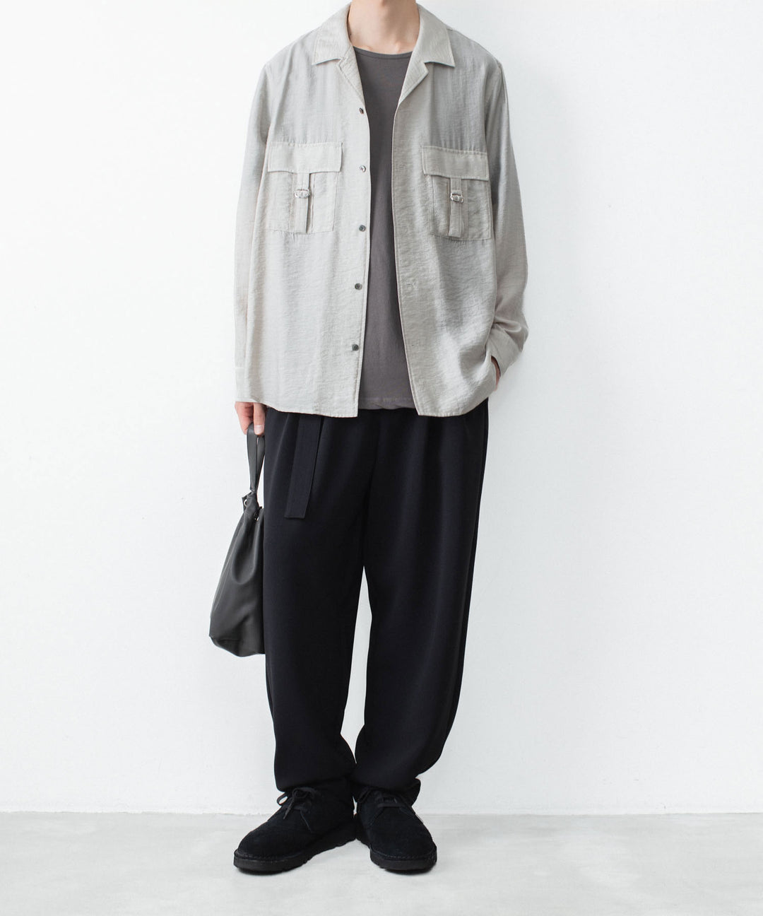 ATTACHMENT アタッチメントのLY/SI LAWN PATCH POCKET OPEN COLLAR L/S SHIRT - L.KH GRAYの公式通販サイトsession福岡セレクトショップ