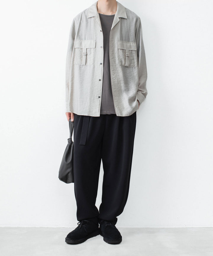 ATTACHMENT アタッチメントのLY/SI LAWN PATCH POCKET OPEN COLLAR L/S SHIRT - L.KH GRAYの公式通販サイトsession福岡セレクトショップ