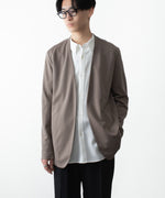 画像をギャラリービューアに読み込む, ATTACHMENT アタッチメントのCOTTON DOUBLE FACE COLLARLESS CARDIGAN - KHAKI GRAYの公式通販サイトsession福岡セレクトショップ
