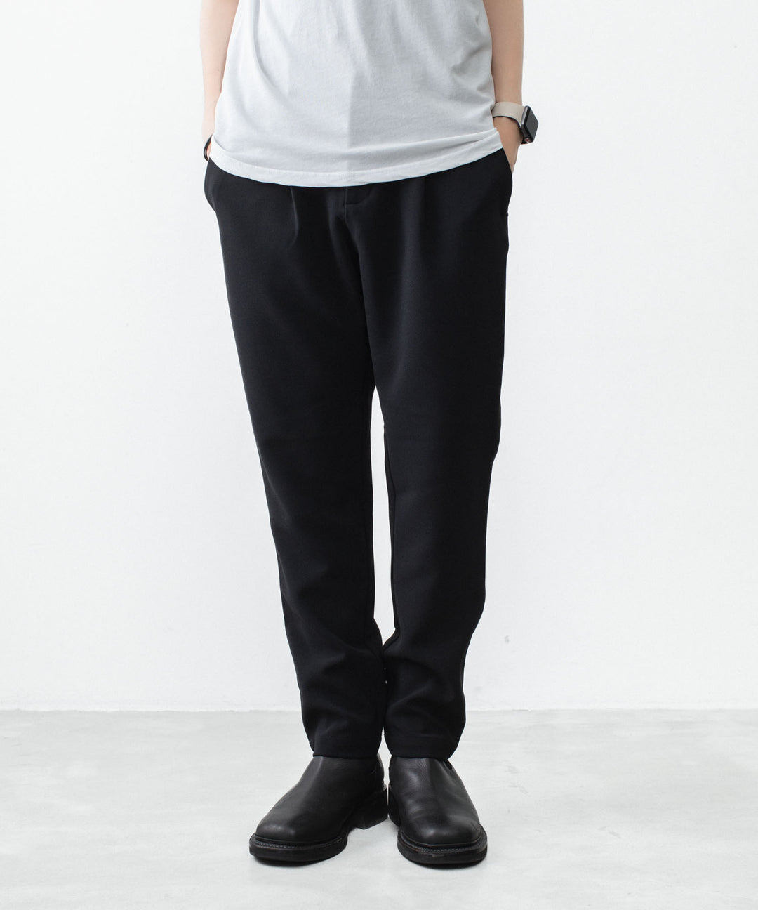 ATTACHMENT アタッチメントのPE STRETCH DOUBLE CLOTH REGULAR FIT EASY TROUSERS - BLACKの公式通販サイトsession福岡セレクトショップ