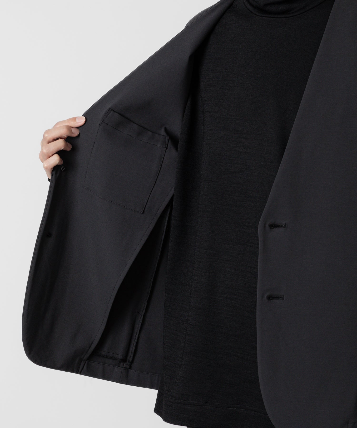 ATTACHMENT アタッチメントのNY/CO STRETCH JERSEY COLLARLESS JACKET - D.GRAY 公式通販サイトsession福岡セレクトショップ