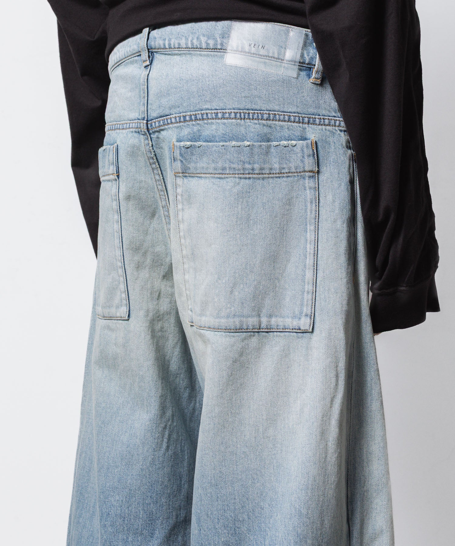 VEIN ヴェインの11OZ DENIM CUT OFF BAGGY TROUSERS - L.NAVYの公式通販サイトsession福岡セレクトショップ