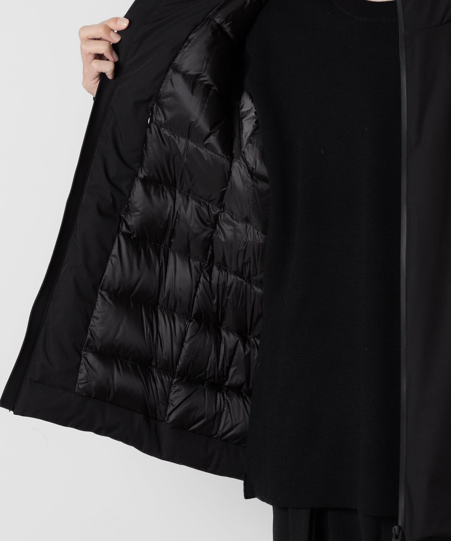 ATTACHMENT アタッチメントの3LAYER LIGHT TAFFETA HOODED DOWN JACKET - BLACK 公式通販サイトsession福岡セレクトショップ