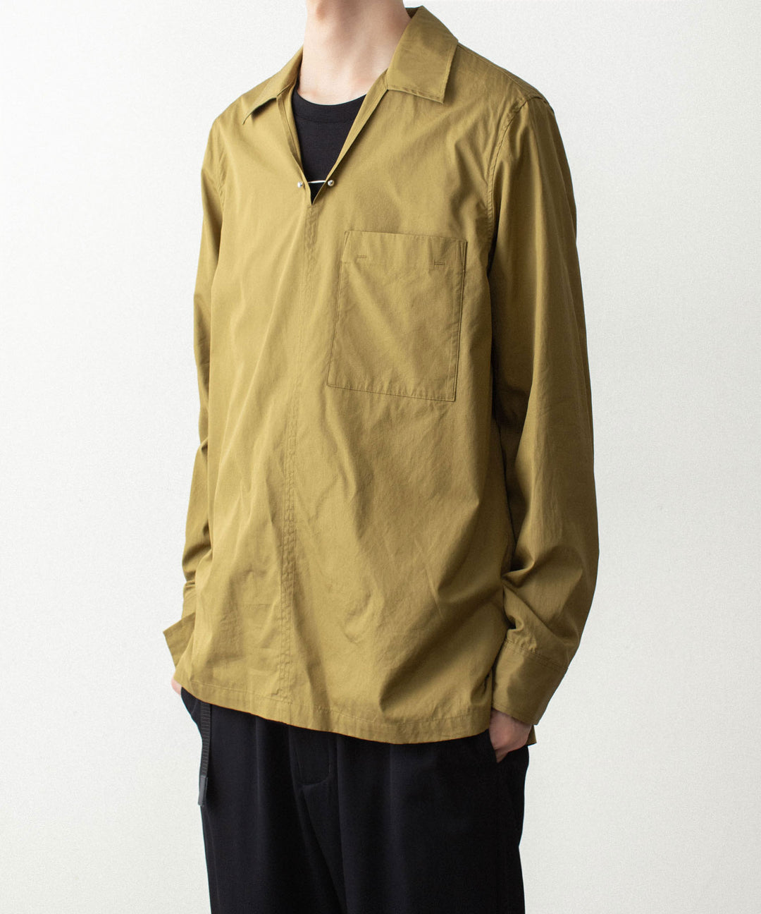 ATTACHMENT アタッチメントの140/2 GIZA BROAD PIERCED L/S SHIRT - D.YELLOWの公式通販サイトsession福岡セレクトショップ