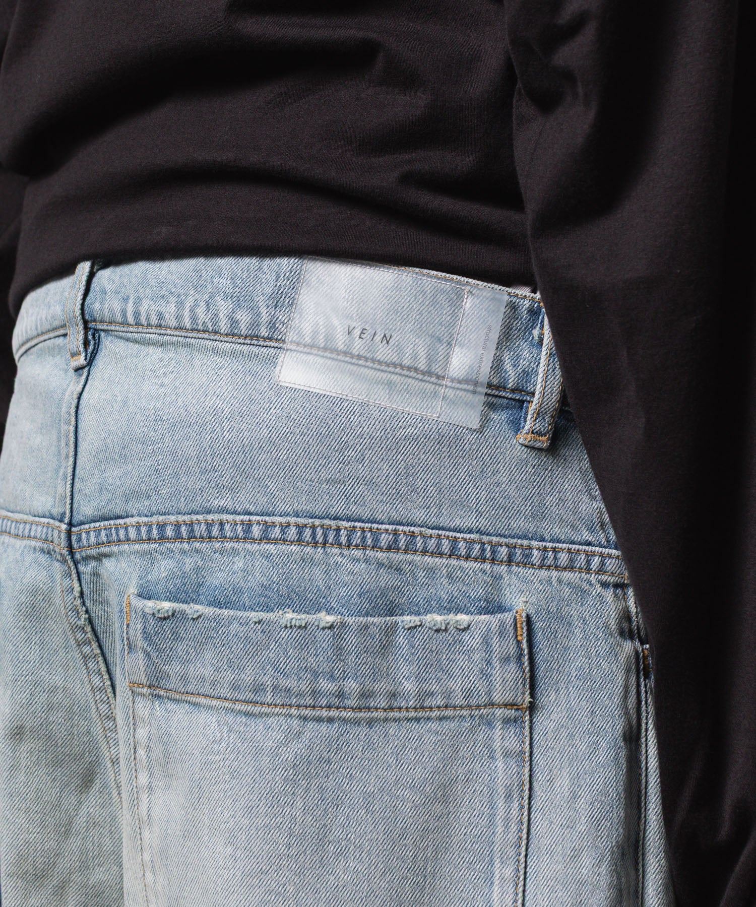 VEIN ヴェインの11OZ DENIM CUT OFF BAGGY TROUSERS - L.NAVYの公式通販サイトsession福岡セレクトショップ