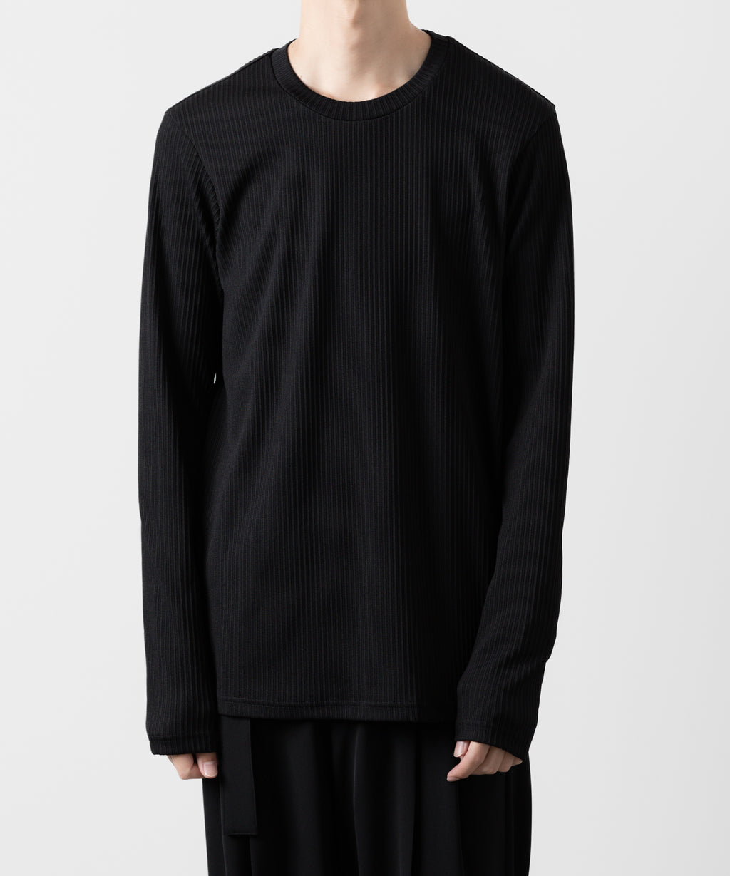 ATTACHMENT アタッチメントのPE STRETCH RIB SLIM FIT L/S TEE - BLACK 公式通販サイトsession福岡セレクトショップ