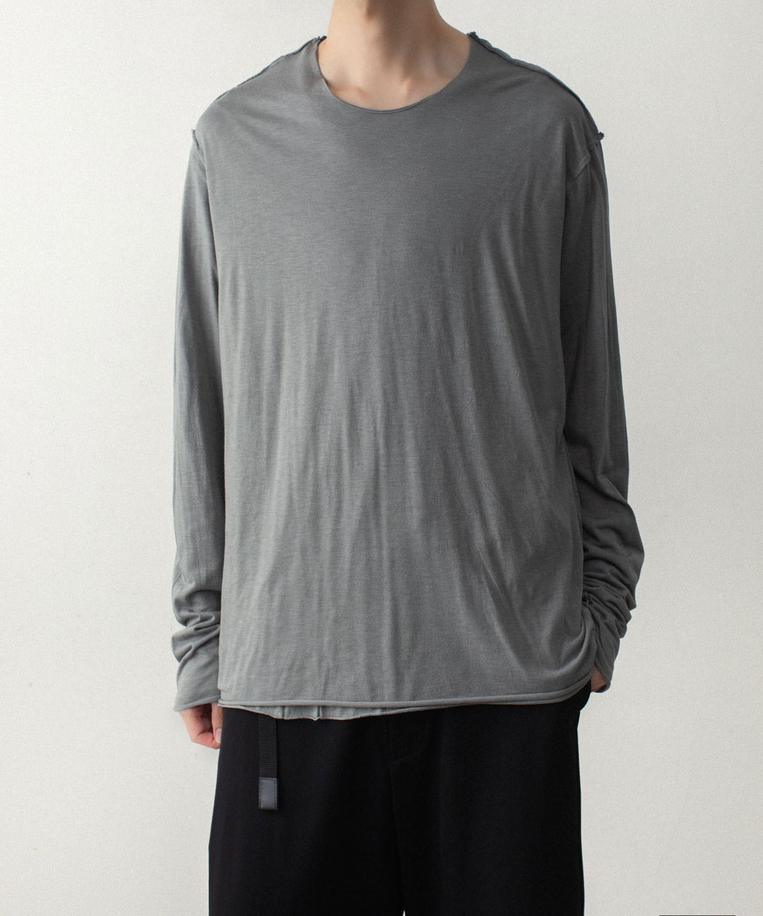 ATTACHMENT アタッチメントのCO/CU JERSEY SLIM FIT LAYERED L/S TEE - KHAKI GRAYの公式通販サイトsession福岡セレクトショップ