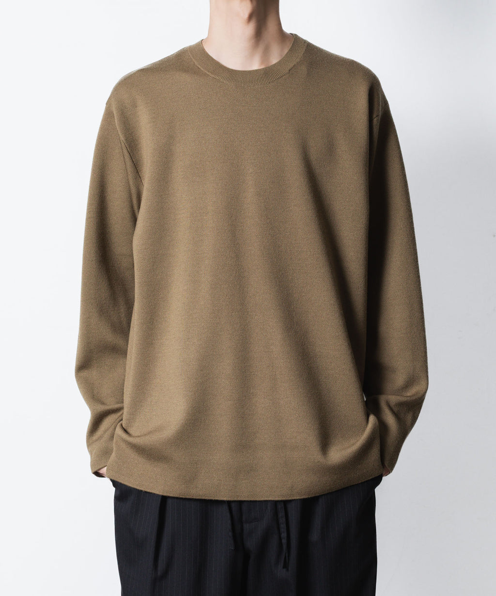ATTACHMENT アタッチメントのWOxPE DOUBLE FACE KNIT CREW NECK PULLOVER - KHAKIの公式通販サイトsession福岡セレクトショップ