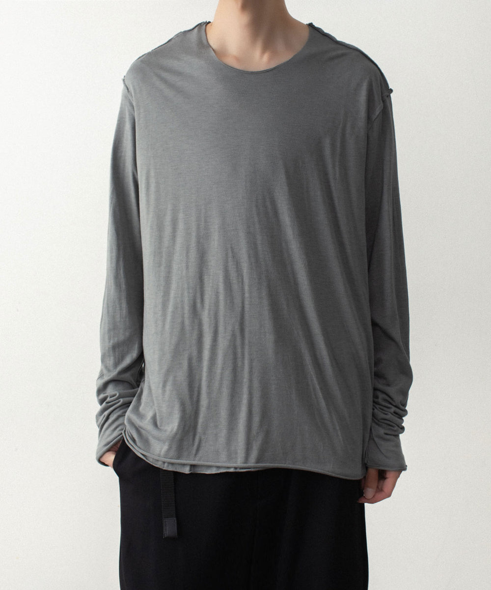 ATTACHMENT アタッチメントのCO/CU JERSEY SLIM FIT LAYERED L/S TEE - KHAKI GRAYの公式通販サイトsession福岡セレクトショップ