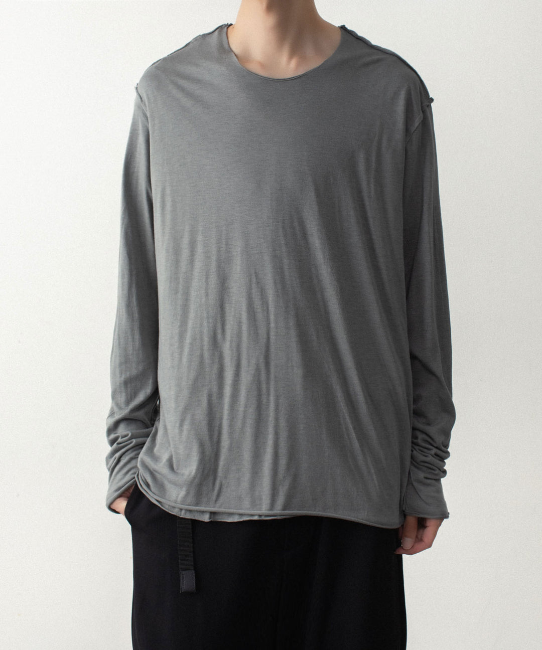 ATTACHMENT アタッチメントのCO/CU JERSEY SLIM FIT LAYERED L/S TEE - KHAKI GRAYの公式通販サイトsession福岡セレクトショップ
