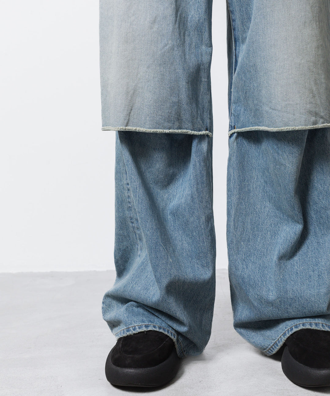 VEIN ヴェインの11OZ DENIM CUT OFF BAGGY TROUSERS - L.NAVYの公式通販サイトsession福岡セレクトショップ
