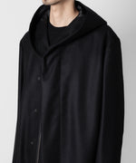 画像をギャラリービューアに読み込む, ATTACHMENT アタッチメントの限定2/90 SUPER120S MALTON ZIPUP HOODED COAT - BLACKの公式通販サイトsession福岡セレクトショップ

