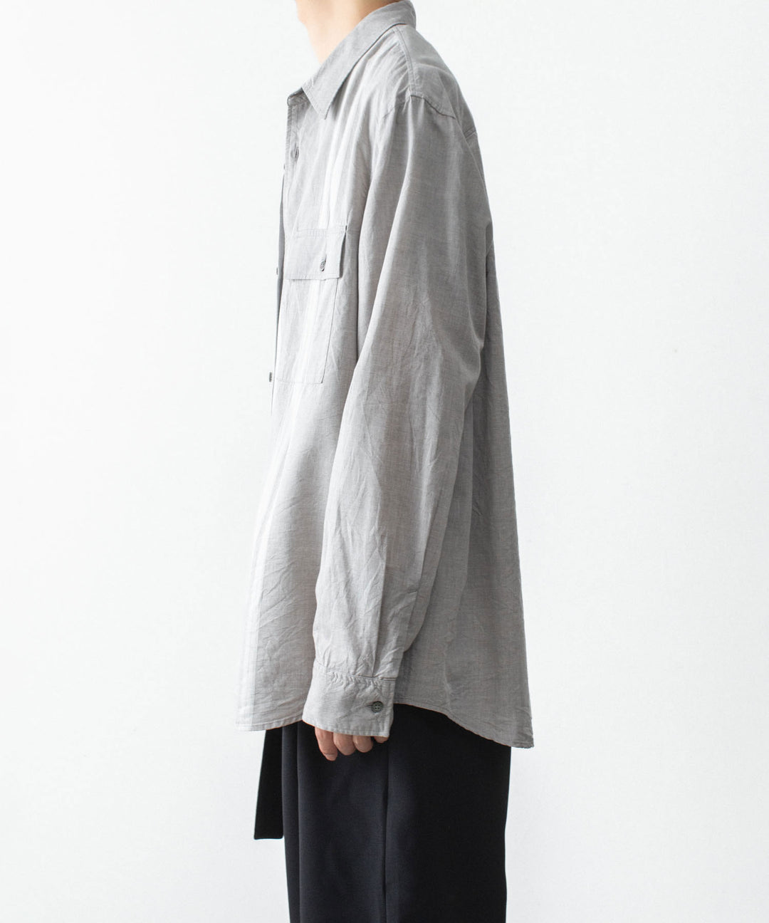 ATTACHMENT アタッチメントのCO/TEN JACQUARD LAWN PATCH POCKET L/S SHIRT - S.GRAYの公式通販サイトsession福岡セレクトショップ