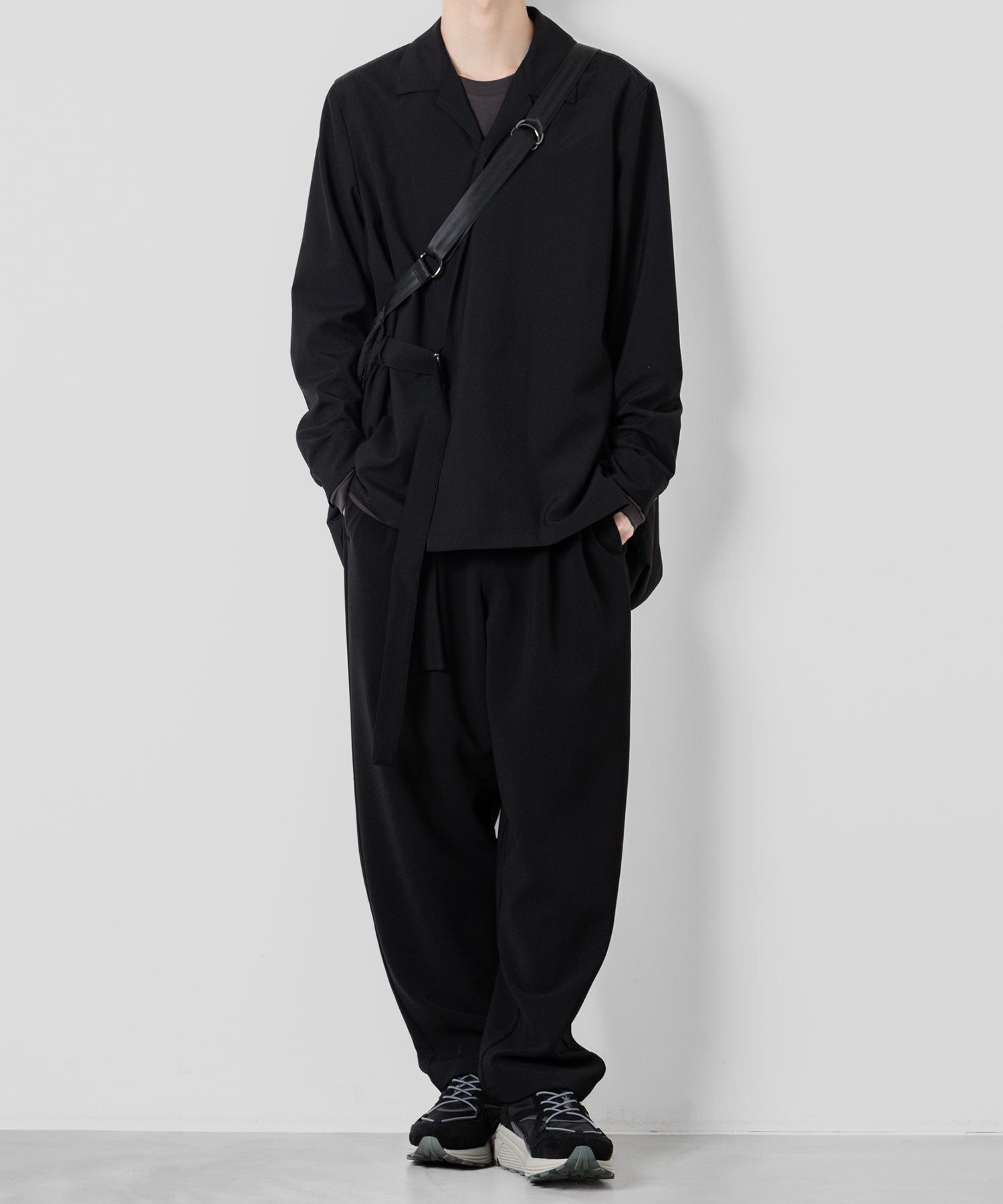 【ATTACHMENT】ATTACHMENT アタッチメントのWO TROPICAL BELTED L/S SHIRT - BLACK 公式通販サイトsession福岡セレクトショップ