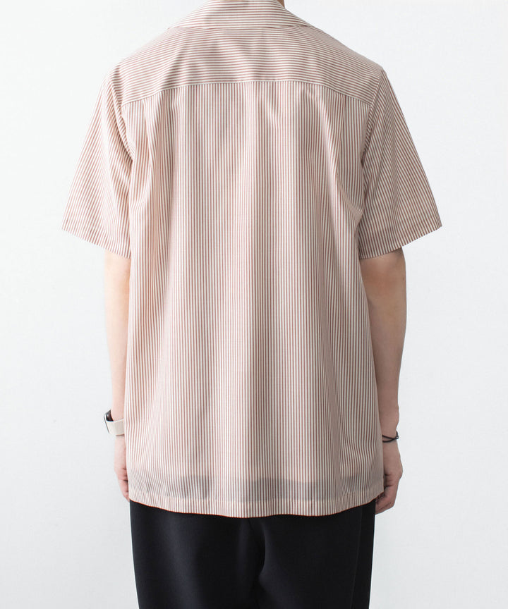 ATTACHMENT アタッチメントのWO/PE STRIPE OPEN COLLAR S/S SHIRT - S.REDの公式通販サイト