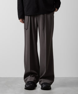 ATTACHMENT アタッチメントのPE STRETCH TWILL BELTED WIDE FIT TROUSERS - KHAKI GRAY 公式通販サイトsession福岡セレクトショップ