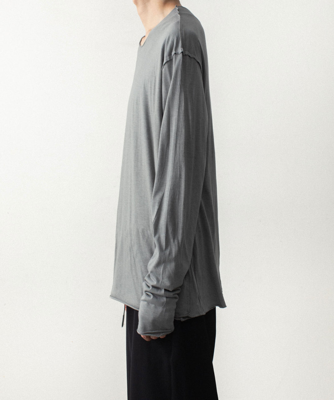 ATTACHMENT アタッチメントのCO/CU JERSEY SLIM FIT LAYERED L/S TEE - KHAKI GRAYの公式通販サイトsession福岡セレクトショップ