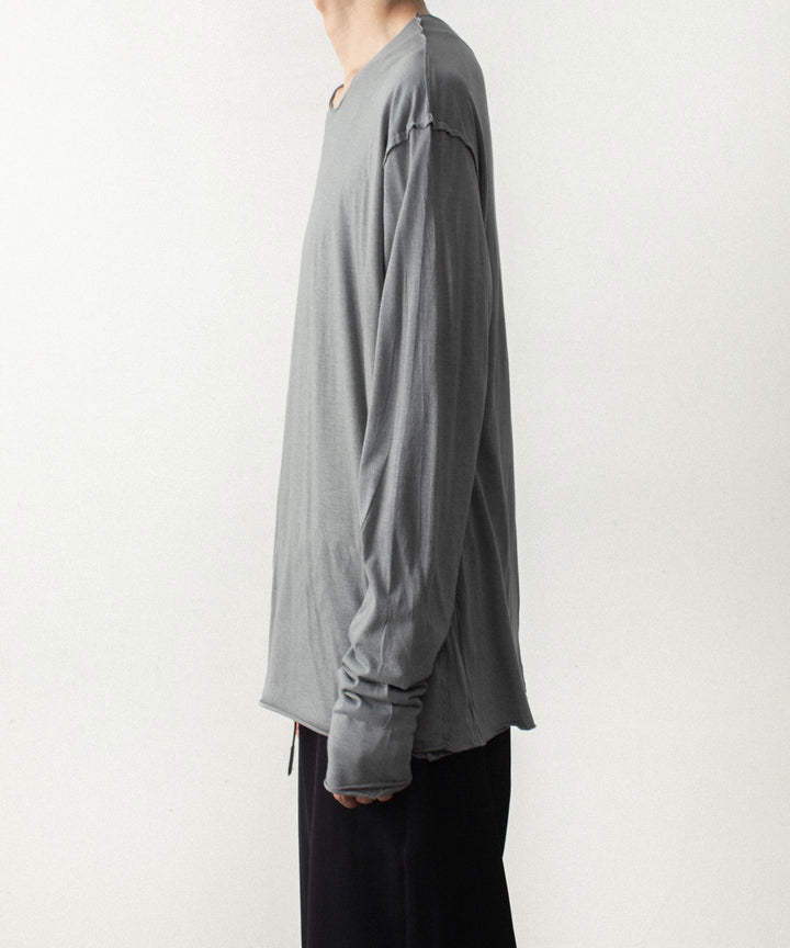 ATTACHMENT アタッチメントのCO/CU JERSEY SLIM FIT LAYERED L/S TEE - KHAKI GRAYの公式通販サイトsession福岡セレクトショップ