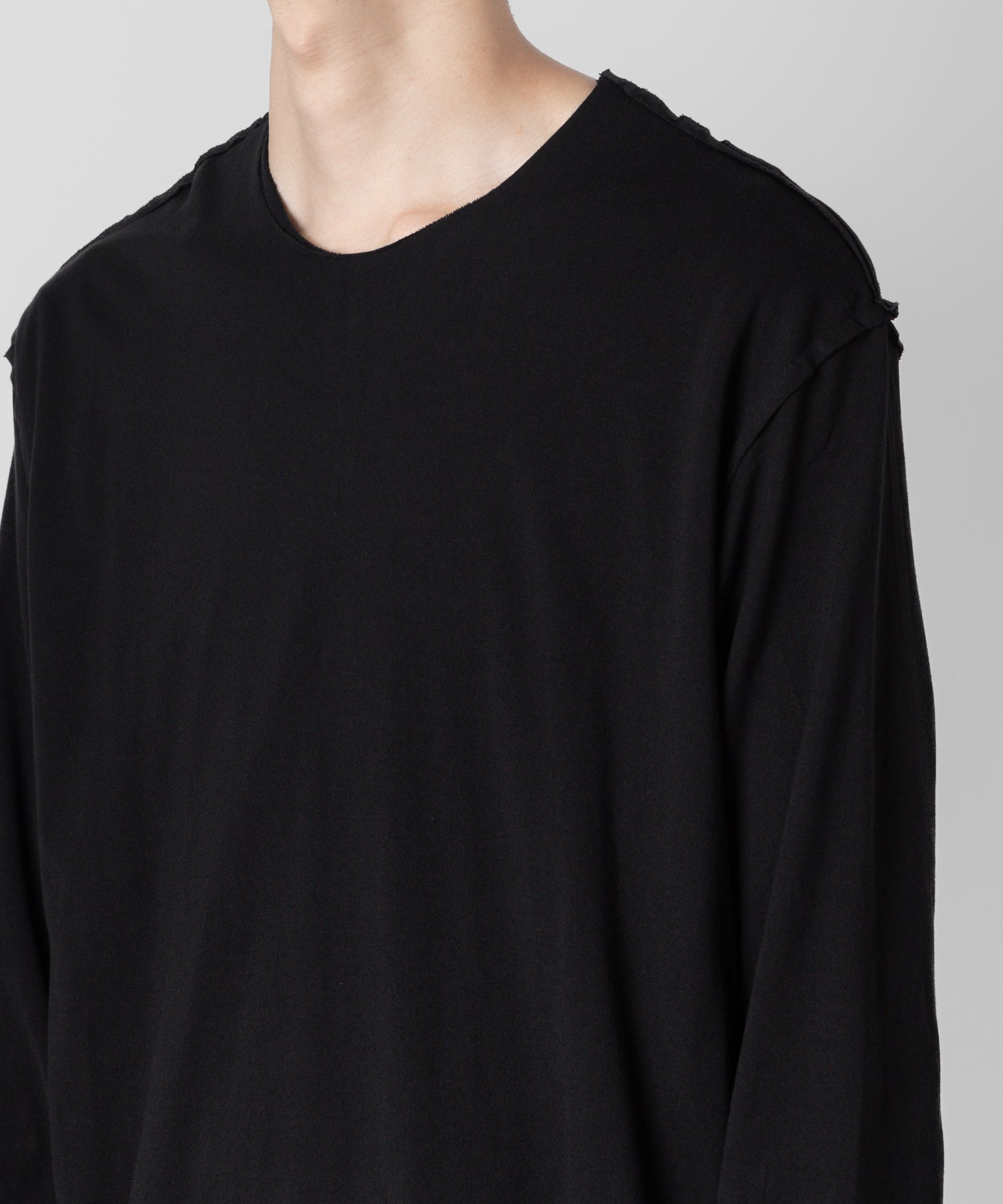 【ATTACHMENT】ATTACHMENT アタッチメントの80/2 PIMA CO JERSEY SLIM FIT LAYERED L/S TEE - BLACK 公式通販サイトsession福岡セレクトショップ