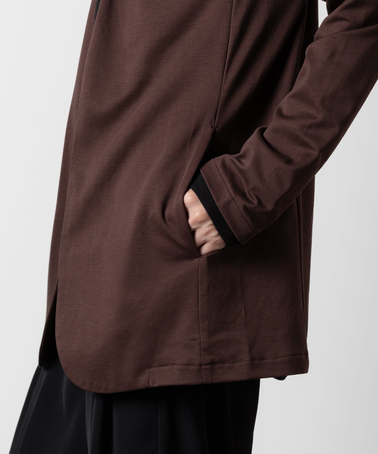 ATTACHMENT アタッチメントのCOTTON DOUBLE FACE COLLARLESS CARDIGAN - BORDEAUX 公式通販サイトsession福岡セレクトショップ