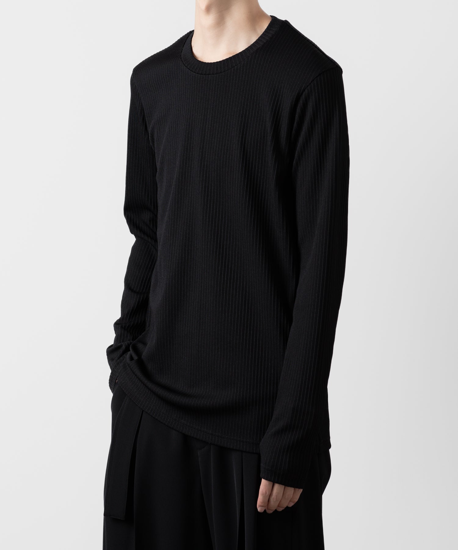 ATTACHMENT アタッチメントのPE STRETCH RIB SLIM FIT L/S TEE - BLACK 公式通販サイトsession福岡セレクトショップ