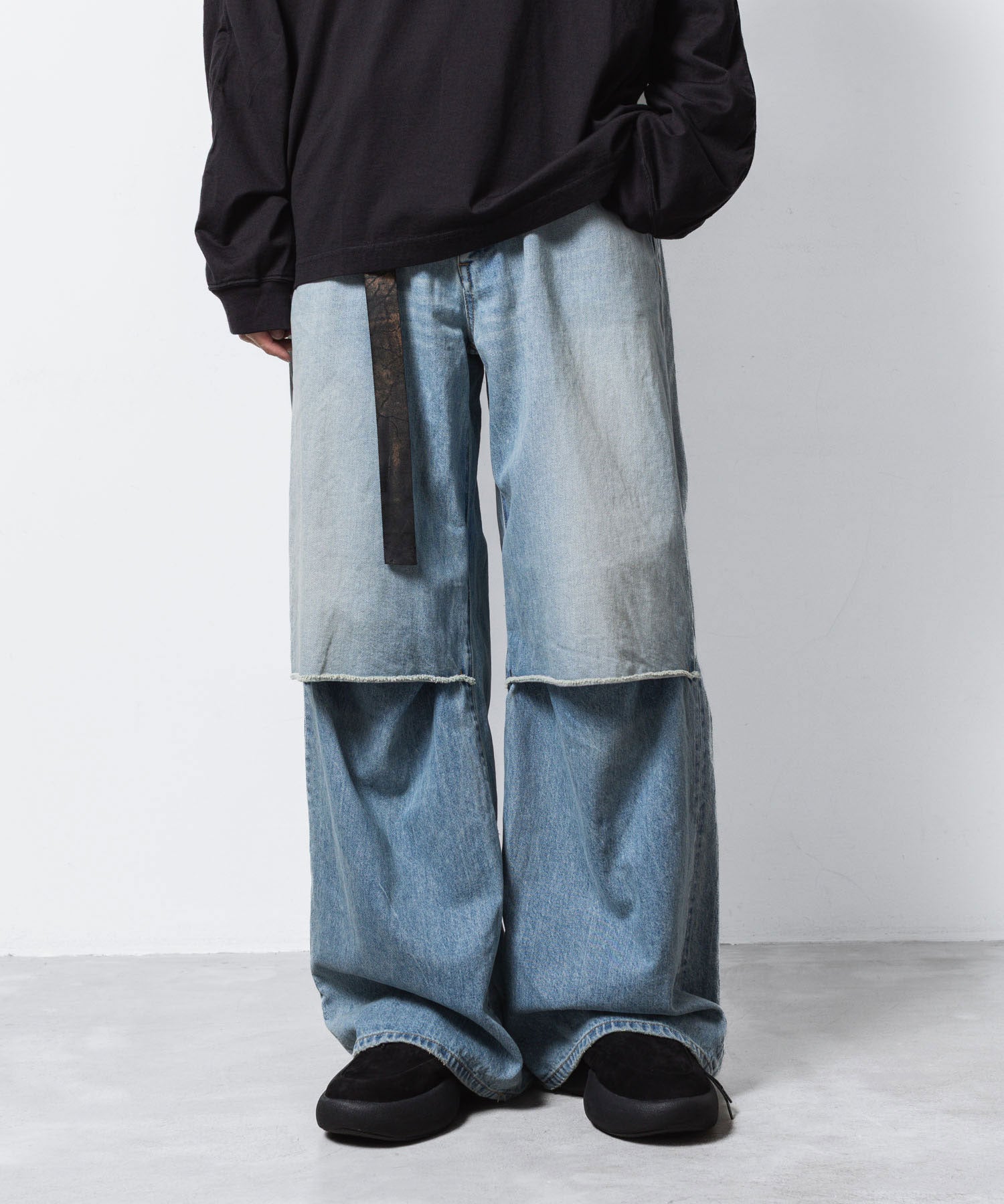 VEIN ヴェインの11OZ DENIM CUT OFF BAGGY TROUSERS - L.NAVYの公式通販サイトsession福岡セレクトショップ