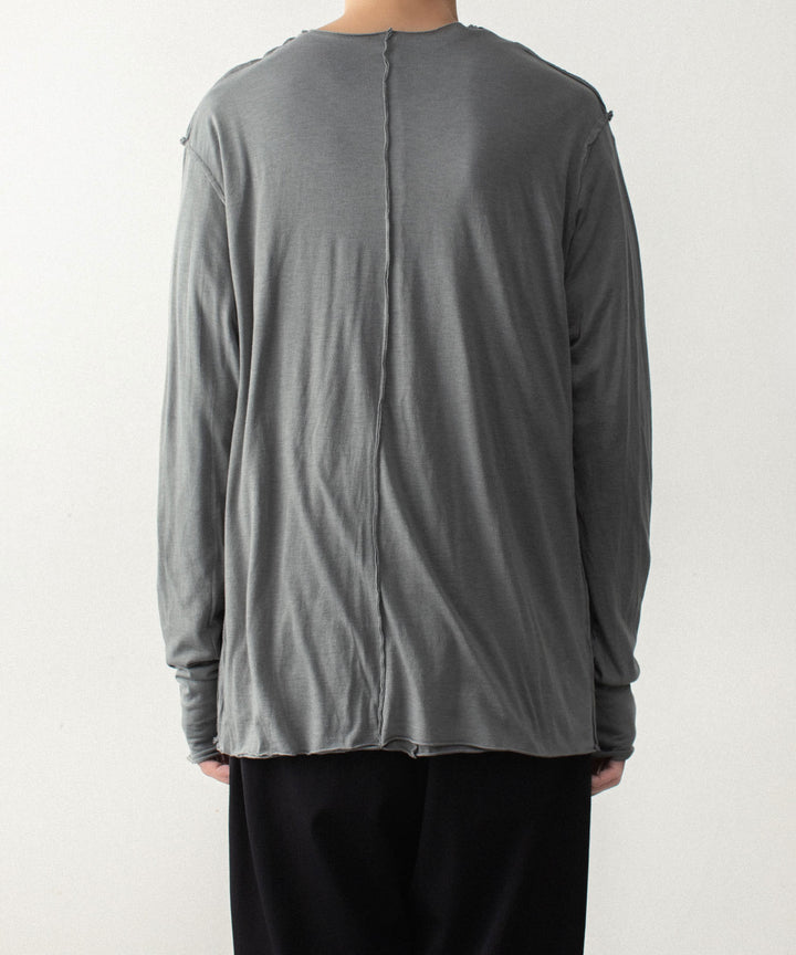 ATTACHMENT アタッチメントのCO/CU JERSEY SLIM FIT LAYERED L/S TEE - KHAKI GRAYの公式通販サイトsession福岡セレクトショップ