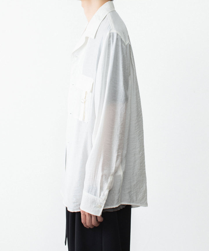 ATTACHMENT アタッチメントのLY/SI LAWN PATCH POCKET OPEN COLLAR L/S SHIRT - WHITEの公式通販サイトsession福岡セレクトショップ