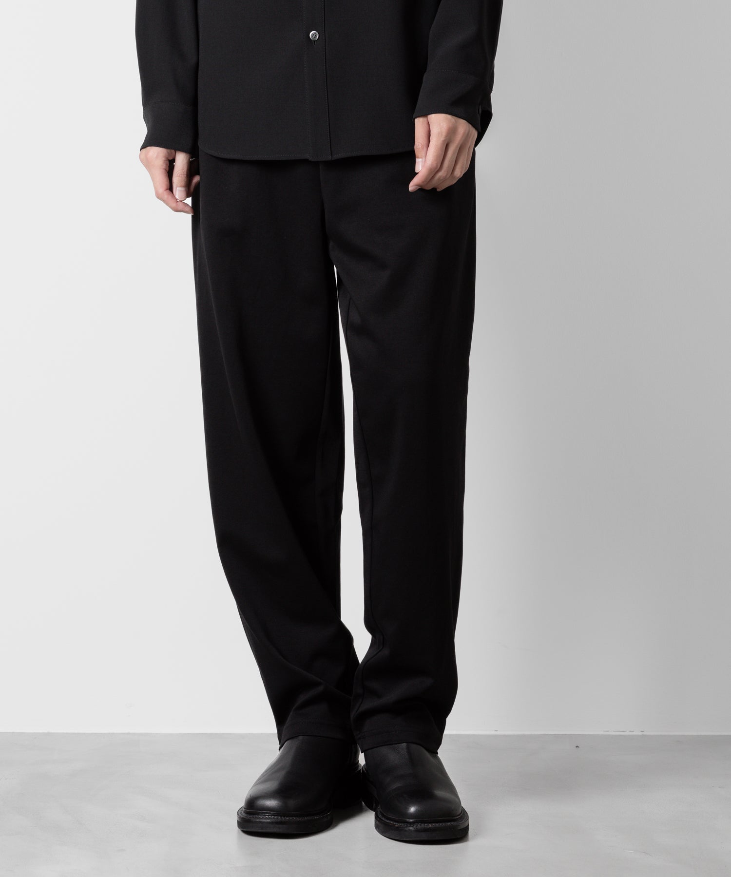 ATTACHMENT アタッチメントのCOTTON DOUBLE FACE LOUNGE TROUSERS - BLACK  公式通販サイトsession福岡セレクトショップ