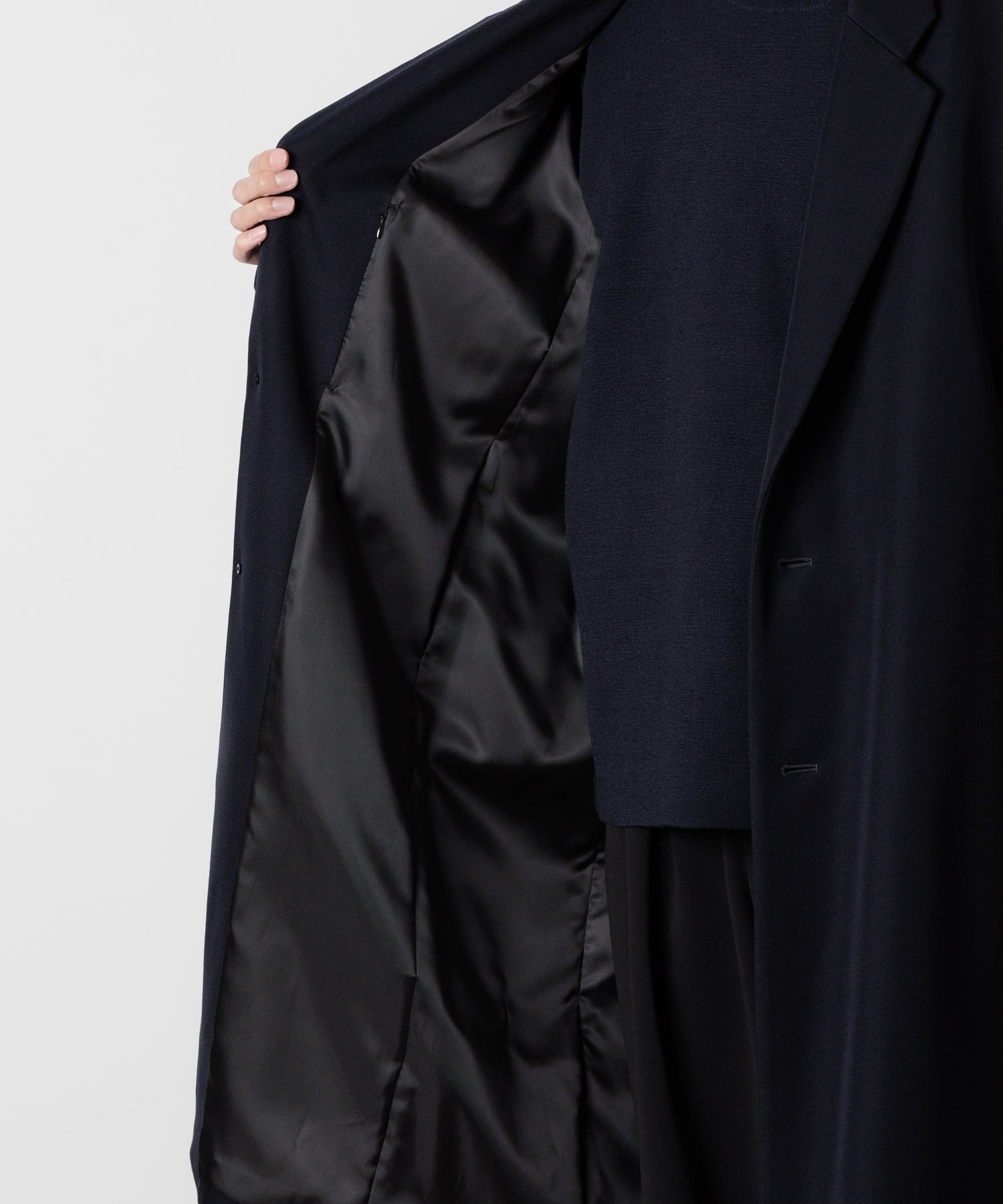 ATTACHMENT アタッチメントの2/48 WO KERSEY OVERSIZED CHESTER COAT - NAVY 公式通販サイトsession福岡セレクトショップ