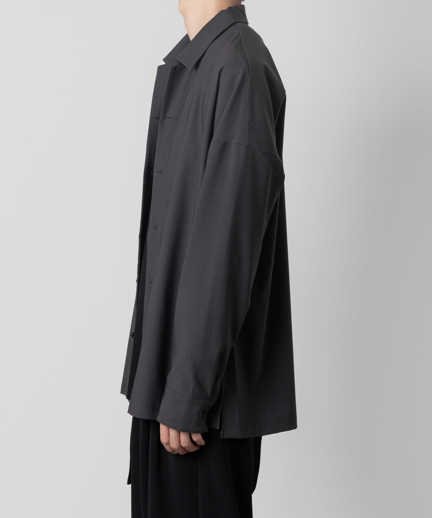 ATTACHMENT アタッチメントのPE/RY STRETCH TROPICAL OVERSIZED OPENCOLLAR L/S SHIRT - D.GRAY 公式通販サイトsession福岡セレクトショップ