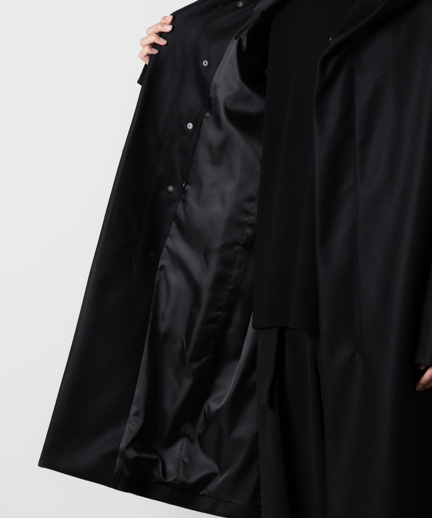 ATTACHMENT アタッチメントの限定2/90 SUPER120S MALTON ZIPUP HOODED COAT - BLACKの公式通販サイトsession福岡セレクトショップ
