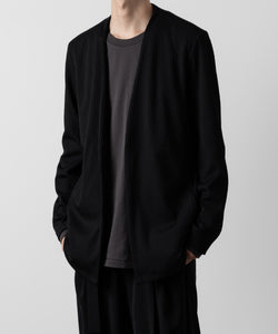 ATTACHMENT アタッチメントのPE STRETCH RIB COLLARLESS CARDIGAN - BLACK 公式通販サイトsession福岡セレクトショップ