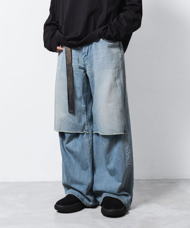 VEIN ヴェインの11OZ DENIM CUT OFF BAGGY TROUSERS - L.NAVYの公式通販サイトsession福岡セレクトショップ