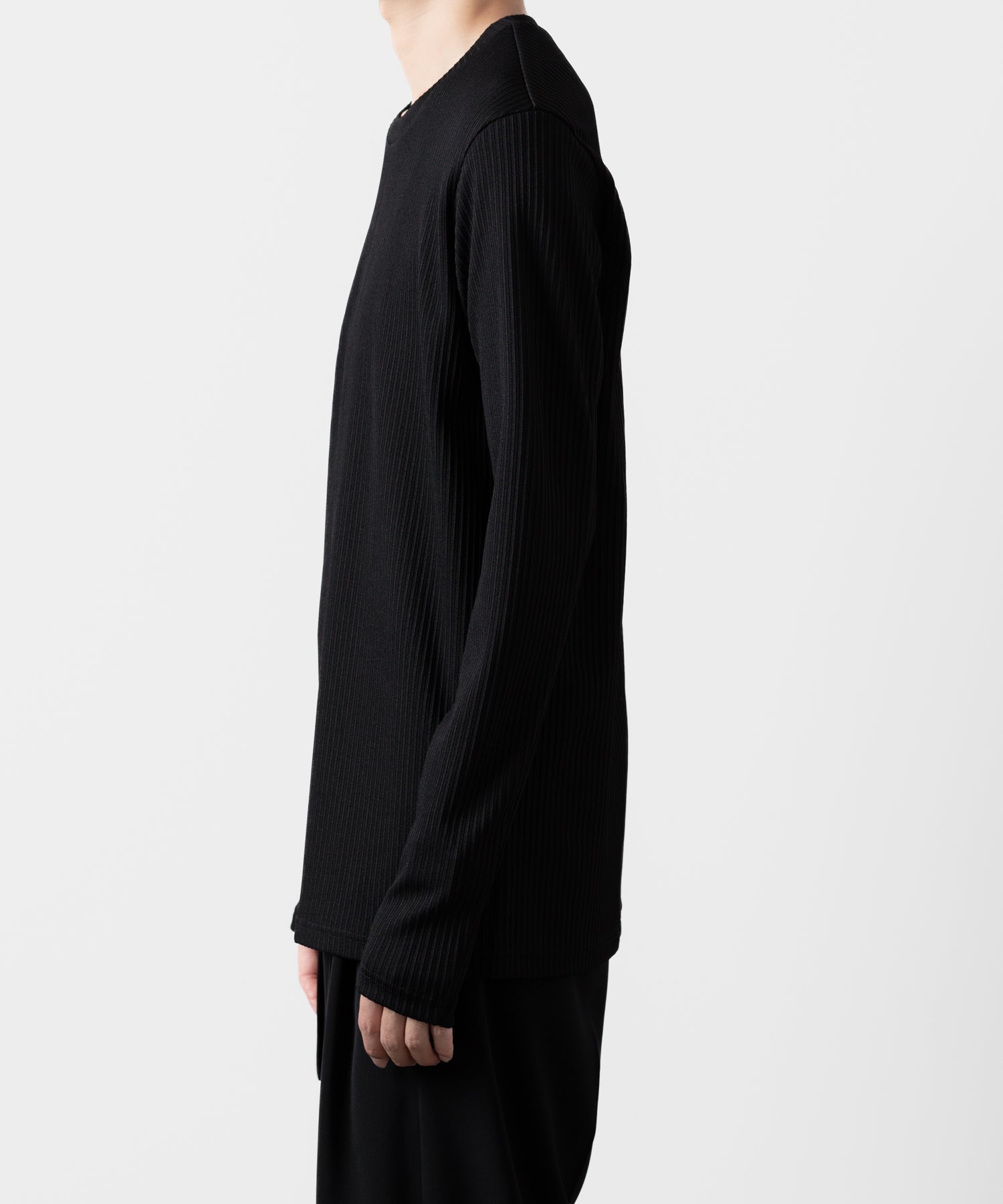 ATTACHMENT アタッチメントのPE STRETCH RIB SLIM FIT L/S TEE - BLACK 公式通販サイトsession福岡セレクトショップ