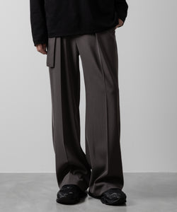 ATTACHMENT アタッチメントのPE STRETCH TWILL BELTED WIDE FIT TROUSERS - KHAKI GRAY 公式通販サイトsession福岡セレクトショップ