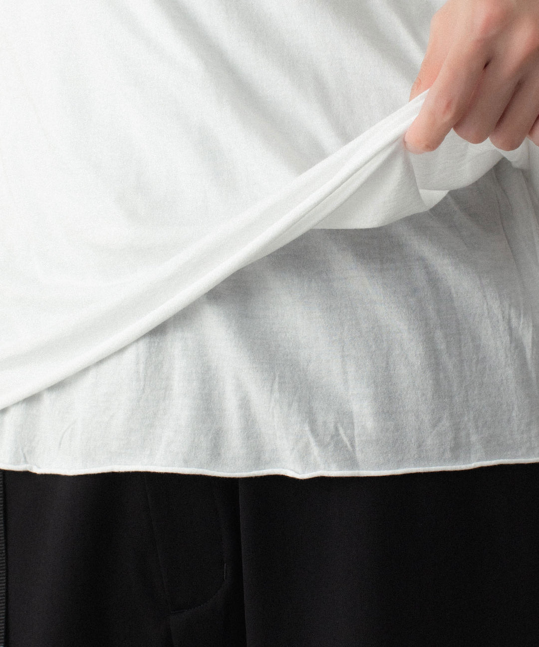 ATTACHMENT アタッチメントのCO/CU JERSEY SLIM FIT LAYERED S/S TEE - WHITEの公式通販サイトsession福岡セレクトショップ