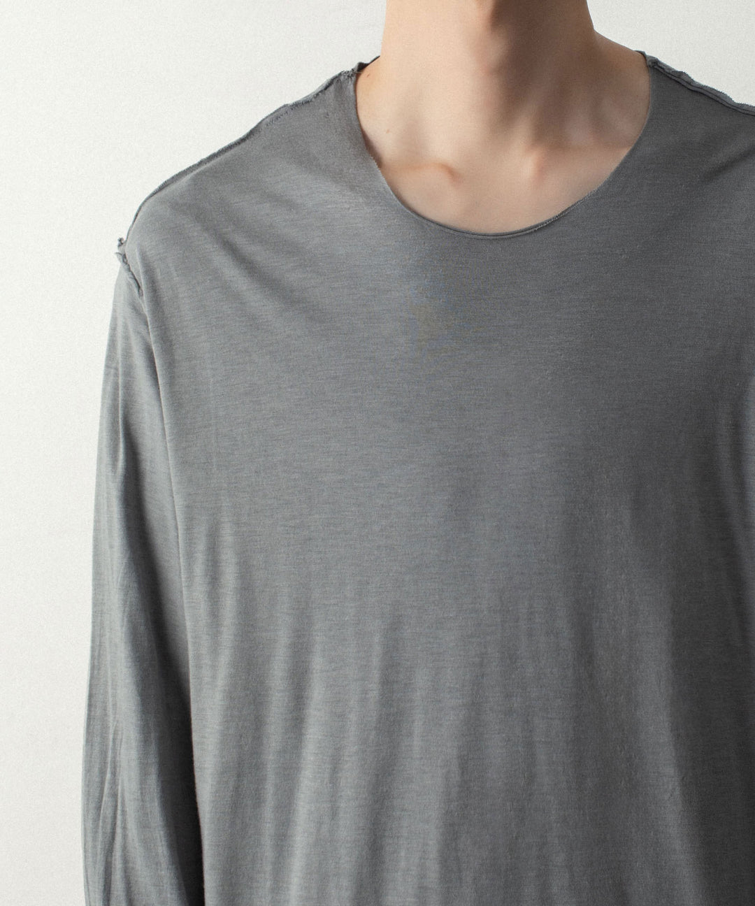 ATTACHMENT アタッチメントのCO/CU JERSEY SLIM FIT LAYERED L/S TEE - KHAKI GRAYの公式通販サイトsession福岡セレクトショップ